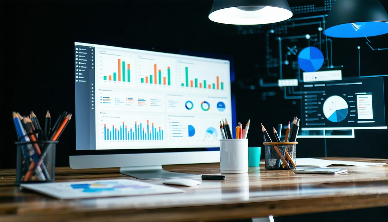 Digital marketing strategy session with analytics dashboard